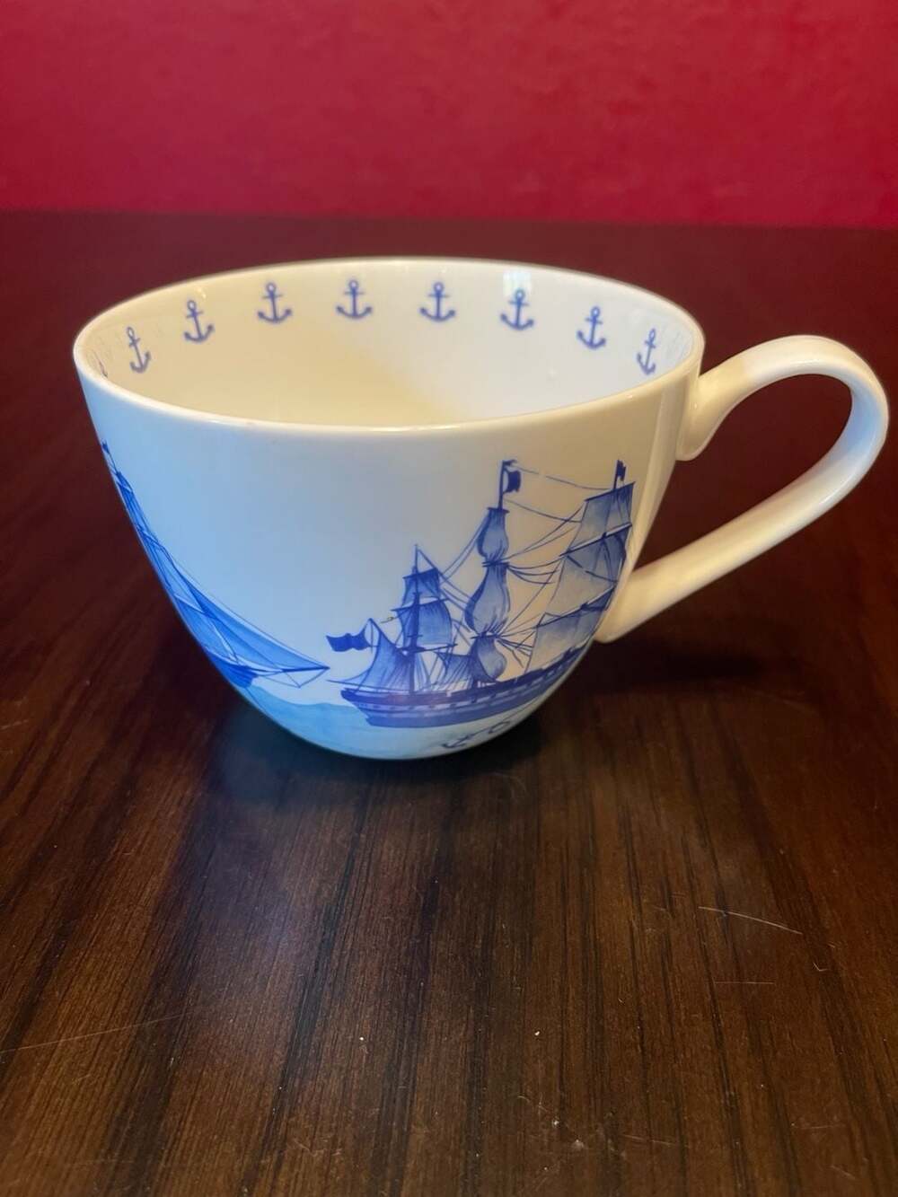Portobello by Design Sailing Ship Bone China Tea Cup with Anchor Motif